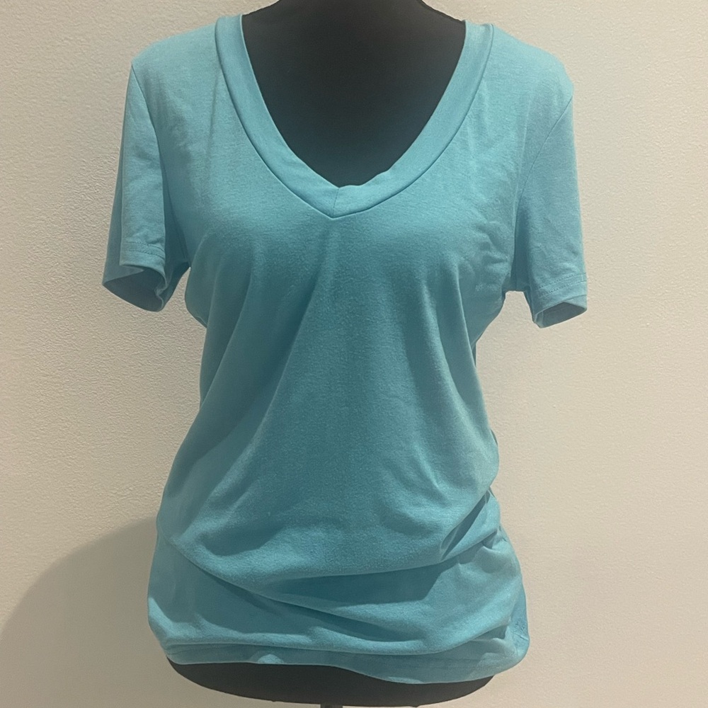 Light Blue V-Neck Women's Tee
